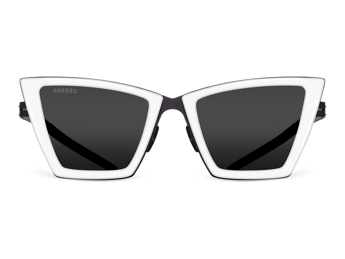 Titanium square sunglasses for women GRESSO Alba with Zeiss polarized grey lenses #color_grey―mono