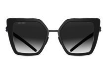 Titanium cat eye sunglasses for women GRESSO Del Mar with Zeiss polarized grey lenses #color_grey-gradient