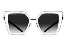 Titanium cat eye sunglasses for women GRESSO Del Mar with Zeiss polarized grey lenses #color_grey―gradient