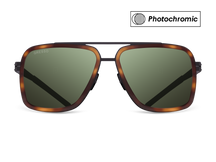 Titanium aviator sunglasses for men GRESSO London with Zeiss photochromic green lenses #color_green-photochromic