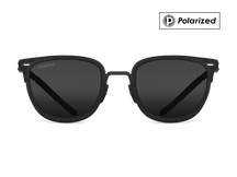 Titanium wayfarer sunglasses for men GRESSO San Remo with Zeiss photochromic grey lenses #color_grey-polarized