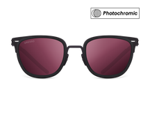Titanium wayfarer sunglasses for men GRESSO San Remo with Zeiss photochromic burgundy lenses #color_burgundy―photochromic