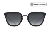 Titanium wayfarer sunglasses for men GRESSO San Remo with Zeiss photochromic grey lenses #color_grey―photochromic