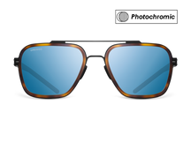 Titanium aviator sunglasses for men GRESSO Boston with Zeiss photochromic blue lenses #color_blue-photochromic