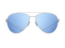 Titanium aviator sunglasses for men and women GRESSO California with Zeiss polarized blue lenses #color_blue-mirror