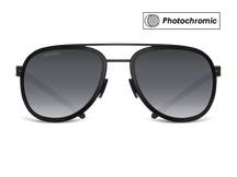 Titanium aviator sunglasses for men GRESSO Falcon with Zeiss photochromic grey lenses #color_grey―photochromic