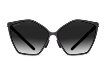Titanium square sunglasses for women GRESSO Naomi with Zeiss polarized grey lenses #color_grey-gradient