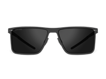 Titanium wayfarer sunglasses for men GRESSO Oregon with Zeiss polarized grey lenses  #color_grey-mono