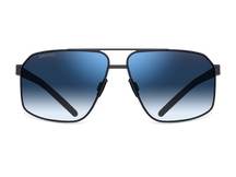 Titanium aviator sunglasses for men GRESSO Stanford with Zeiss polarized blue lenses #color_blue-gradient