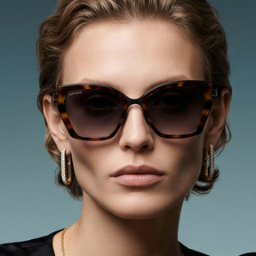 Titanium cat-eye sunglasses for women GRESSO Agata with Zeiss polarized grey lenses