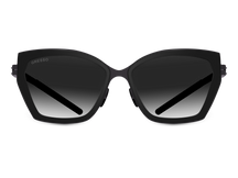 Titanium cat-eye sunglasses for women GRESSO Agata with Zeiss polarized grey lenses #color_grey-gradient