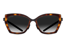 Titanium cat-eye sunglasses for women GRESSO Agata with Zeiss polarized grey lenses #color_tortoise