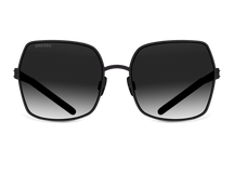 Titanium square sunglasses for women GRESSO Alberta with Zeiss polarized grey lenses #color_grey-gradient