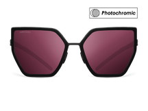 Titanium cat eye sunglasses for women GRESSO Alejandra with Zeiss photochromic burgundy lenses #color_burgundy-photochromic