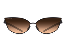 Titanium cat eye sunglasses for women GRESSO Alexa with Zeiss polarized bronze lenses #color_bronze-gradient