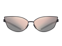 Titanium cat eye sunglasses for women GRESSO Alexa with Zeiss polarized graphite lenses #color_graphite