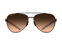 Titanium oval sunglasses for women GRESSO Alhambra with Zeiss polarized grey lenses #color_bronze-gradient