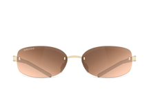Titanium rimless sunglasses for women GRESSO Amalfi with Zeiss polarized beige lenses #color_beige-mono