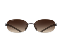 Titanium rimless sunglasses for women GRESSO Amalfi with Zeiss polarized beige lenses #color_brown-gradient