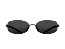 Titanium rimless sunglasses for women GRESSO Amalfi with Zeiss polarized beige lenses #color_grey-mono