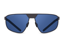 Titanium shiend sunglasses for men GRESSO Antares II with Zeiss polarized blue lenses #color_blue-mono