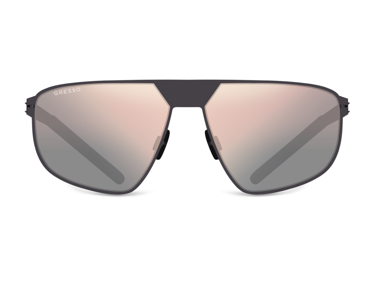 Titanium shiend sunglasses for men GRESSO Antares II with Zeiss polarized graphite lenses #color_graphite