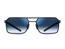 Titanium rectangle sunglasses for men GRESSO Aragon with Zeiss polarized blue lenses #color_blue-gradient
