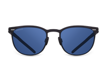 Titanium wayfarer sunglasses for men GRESSO Austin with Zeiss polarized blue lenses #color_blue-mono