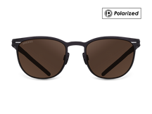 Titanium wayfarer sunglasses for men GRESSO Austin with Zeiss polarized brown lenses #color_brown-polarized