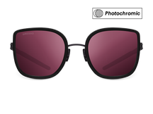 Titanium square sunglasses for women GRESSO Barbara with Zeiss photochromic burgundy lenses #color_burgundy-photochromic