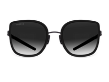 Titanium square sunglasses for women GRESSO Barbara with Zeiss polarized grey lenses #color_grey-gradient