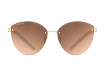 Titanium rimless sunglasses for women GRESSO Barcelona with Zeiss polarized beige lenses #color_beige-mono