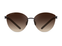 Titanium rimless sunglasses for women GRESSO Barcelona with Zeiss polarized beige lenses #color_brown-gradient
