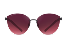 Titanium rimless sunglasses for women GRESSO Barcelona with Zeiss polarized burgundy lenses #color_burgundy-gradient