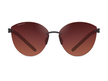 Titanium rimless sunglasses for women GRESSO Barcelona with Zeiss polarized terracotta lenses #color_terracotta-gradient
