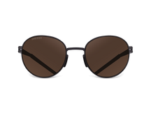 Titanium round sunglasses for men and women GRESSO Bond with Zeiss polarized brown lenses #color_brown-mono