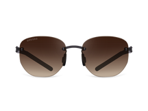 Titanium rimless sunglasses for men and women GRESSO Broadway with Zeiss polarized brown lenses #color_brown-gradient