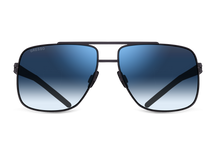 Titanium aviator sunglasses for men GRESSO Cambridge with Zeiss polarized blue lenses #color_blue-gradient