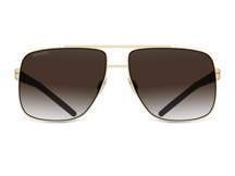 Titanium aviator sunglasses for men GRESSO Cambridge with Zeiss polarized brown lenses #color_brown-gradient