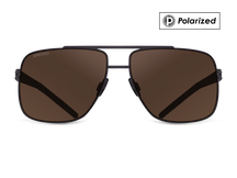 Titanium aviator sunglasses for men GRESSO Cambridge with Zeiss polarized brown lenses #color_brown-polarized