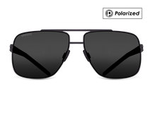 Titanium aviator sunglasses for men GRESSO Cambridge with Zeiss polarized grey lenses #color_grey-polarized