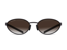 Titanium oval sunglasses for women GRESSO Capri with Zeiss polarized grey lenses #color_brown-gradient