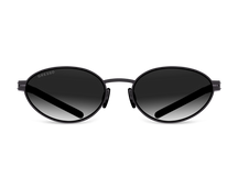 Titanium oval sunglasses for women GRESSO Capri with Zeiss polarized grey lenses #color_grey-gradient