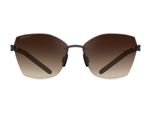 Titanium rimless sunglasses for women GRESSO Carolina with Zeiss polarized brown lenses #color_brown-gradient