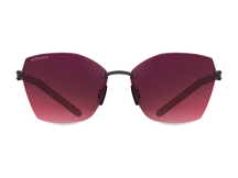 Titanium rimless sunglasses for women GRESSO Carolina with Zeiss polarized burgundy lenses #color_burgundy-gradient
