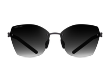 Titanium rimless sunglasses for women GRESSO Carolina with Zeiss polarized beige lenses #color_grey-gradient