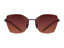 Titanium rimless sunglasses for women GRESSO Carolina with Zeiss polarized terracotta lenses #color_terracotta-gradient