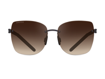 Titanium rimless sunglasses for women GRESSO Casablanca with Zeiss polarized brown lenses #color_brown-gradient