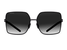 Titanium square sunglasses for women GRESSO Casablanca with Zeiss polarized grey lenses #color_grey-gradient
