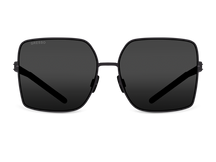Titanium square sunglasses for women GRESSO Casablanca with Zeiss polarized grey lenses #color_grey-mono